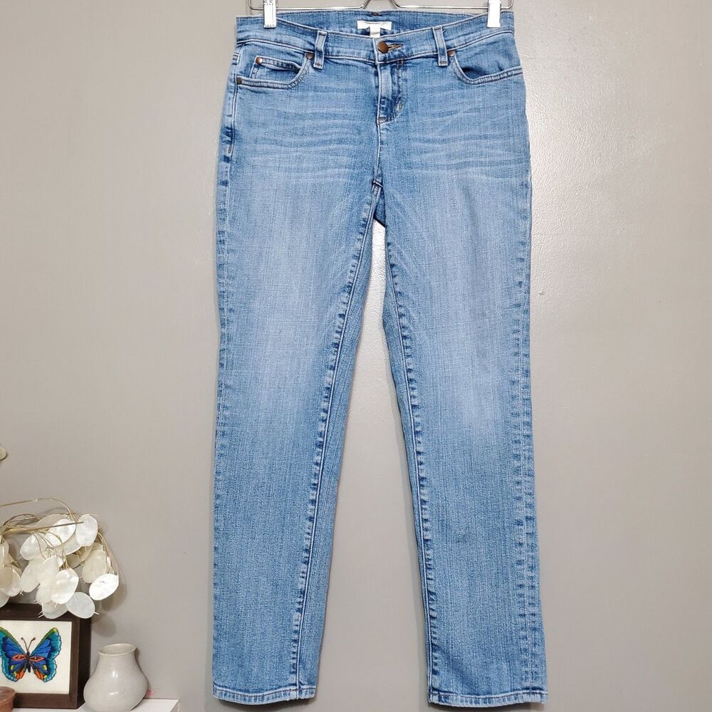 Eileen Fisher Skinny Jeans Petite Size 2 Blue Light Wash Organic Cotton Stretch